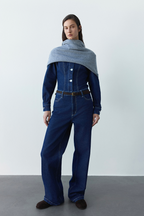 Денім сорочка приталеного силуету