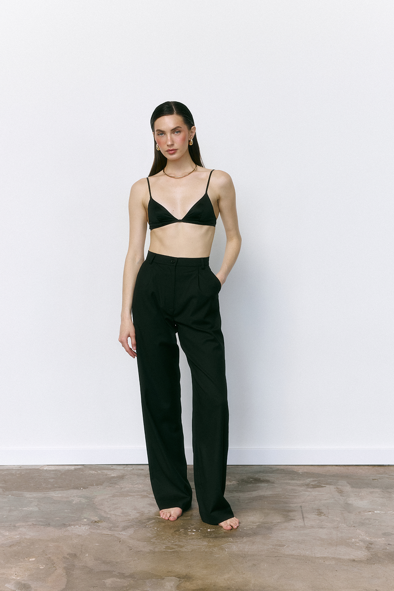 Класичні штани з високою посадкою