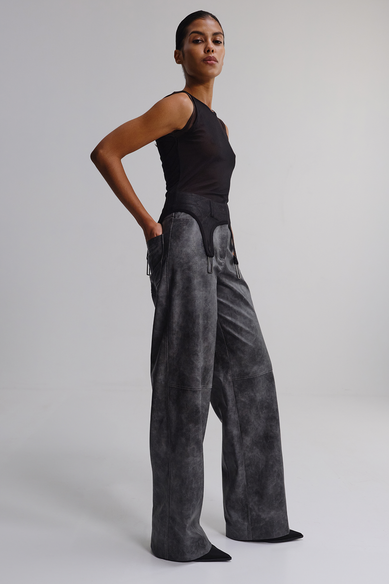 Штани з екошкіри 'Vintage'